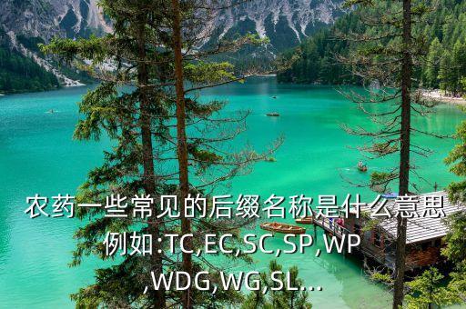  農藥一些常見的后綴名稱是什么意思例如:TC,EC,SC,SP,WP,WDG,WG,SL...