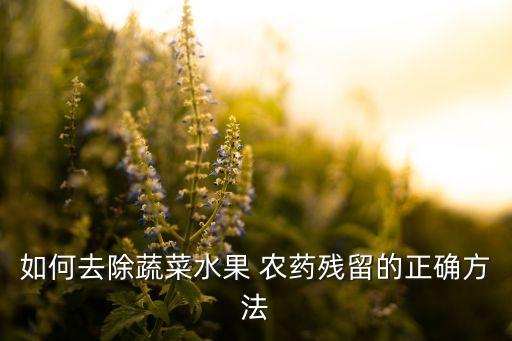 如何去除蔬菜水果 農藥殘留的正確方法