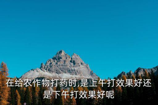 在給農(nóng)作物打藥時(shí),是上午打效果好還是下午打效果好呢