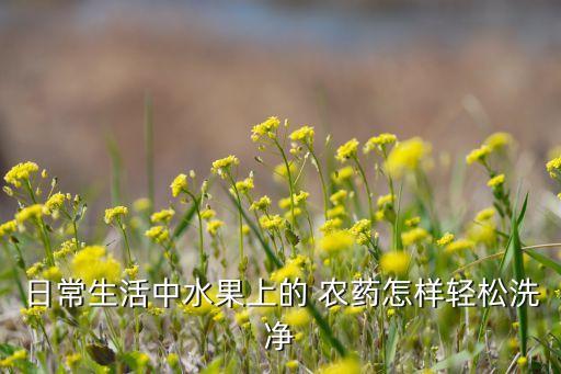 日常生活中水果上的 農藥怎樣輕松洗凈
