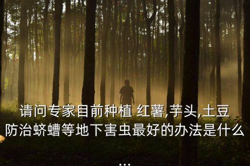 請問專家目前種植 紅薯,芋頭,土豆防治蠐螬等地下害蟲最好的辦法是什么...