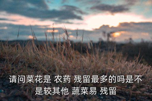 請問菜花是 農藥 殘留最多的嗎是不是較其他 蔬菜易 殘留