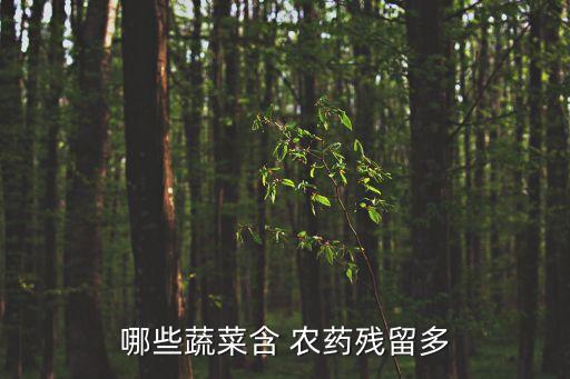 哪些蔬菜含 農藥殘留多