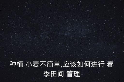 小麥春季管理用什么農藥,小麥的春季管理