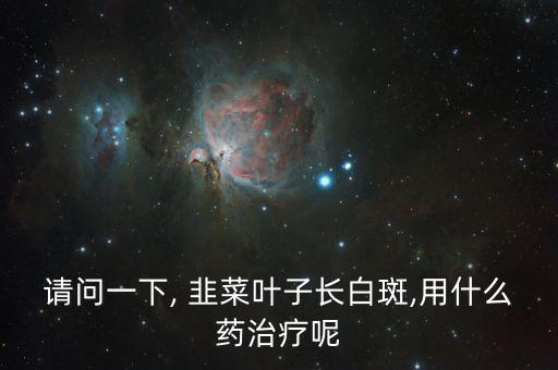 請問一下, 韭菜葉子長白斑,用什么藥治療呢