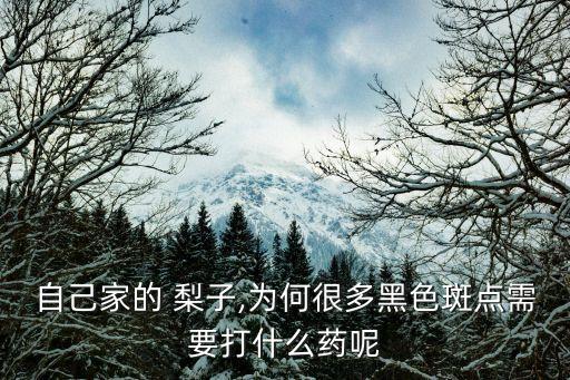 自己家的 梨子,為何很多黑色斑點需要打什么藥呢