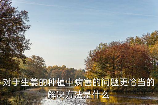 對(duì)于生姜的種植中病害的問(wèn)題更恰當(dāng)?shù)慕鉀Q方法是什么