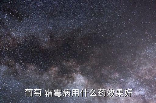  葡萄 霜霉病用什么藥效果好