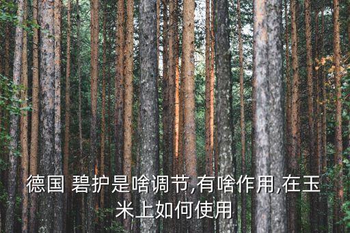 德國 碧護是啥調節,有啥作用,在玉米上如何使用