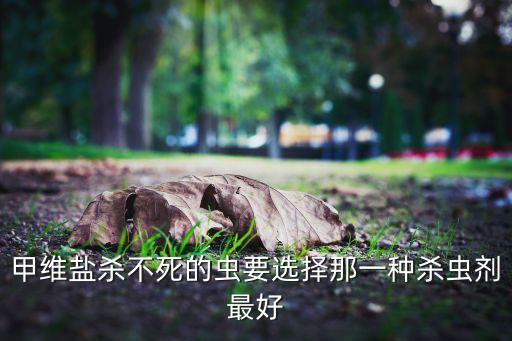 甲維鹽殺不死的蟲要選擇那一種殺蟲劑最好