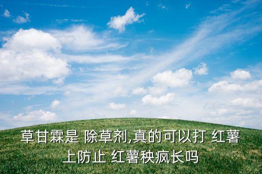 紅薯地除草用什么農(nóng)藥好,紅薯要噴什么農(nóng)藥呢