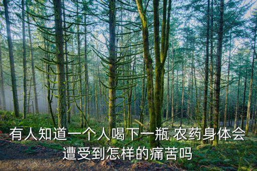 有人知道一個(gè)人喝下一瓶 農(nóng)藥身體會(huì)遭受到怎樣的痛苦嗎