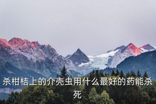殺柑桔上的介殼蟲用什么最好的藥能殺死