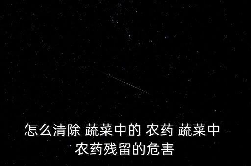 怎么清除 蔬菜中的 農(nóng)藥 蔬菜中 農(nóng)藥殘留的危害