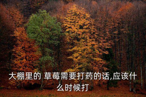 大棚里的 草莓需要打藥的話,應該什么時候打