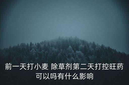 前一天打小麥 除草劑第二天打控旺藥可以嗎有什么影響