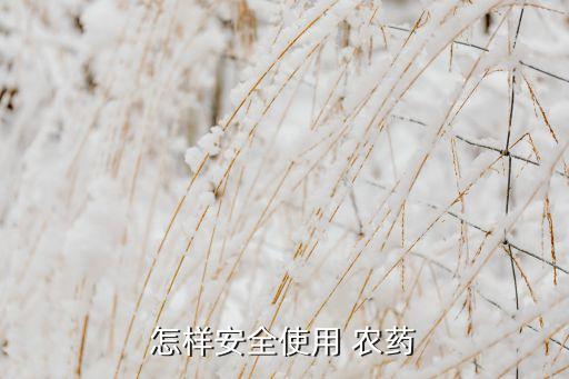 怎樣安全使用 農藥