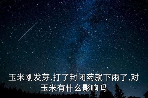 玉米剛發芽,打了封閉藥就下雨了,對玉米有什么影響嗎