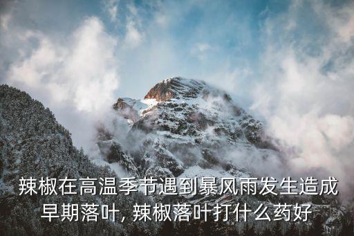 辣椒葉子用什么農(nóng)藥,辣椒苗葉子發(fā)黃是啥問(wèn)題
