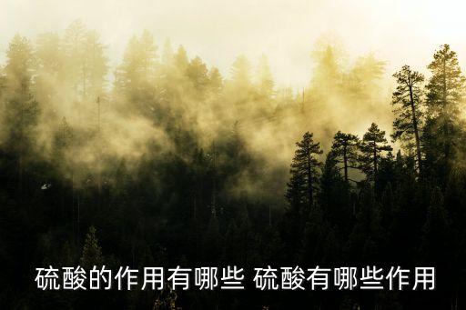 為什么硫酸可以做農(nóng)藥化肥