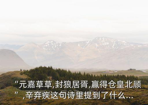 “元嘉草草,封狼居胥,贏得倉皇北顧”,辛棄疾這句詩里提到了什么...