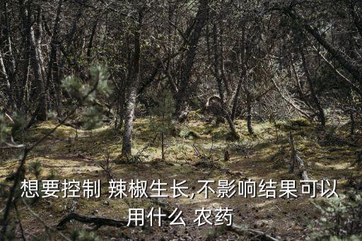 想要控制 辣椒生長,不影響結果可以用什么 農藥