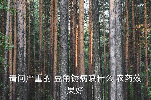 請問嚴重的 豆角銹病噴什么 農藥效果好