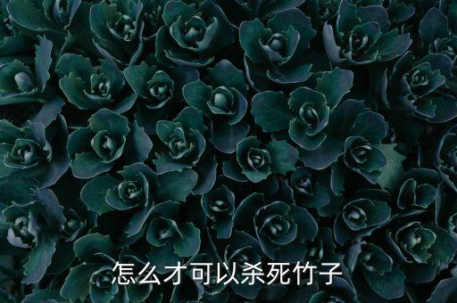 怎么才可以殺死竹子