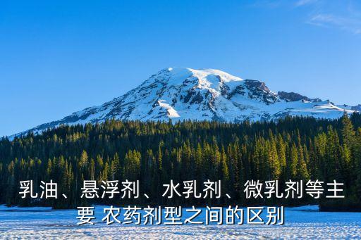  乳油、懸浮劑、水乳劑、微乳劑等主要 農(nóng)藥劑型之間的區(qū)別