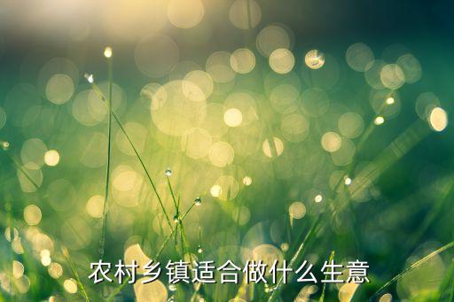  農村鄉鎮適合做什么生意