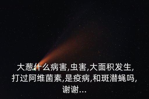  大蔥什么病害,蟲害,大面積發生,打過阿維菌素,是疫病,和斑潛蠅嗎,謝謝...
