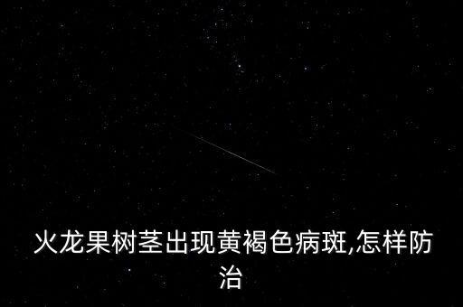 火龍果樹莖出現黃褐色病斑,怎樣防治