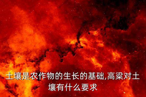 土壤是農作物的生長的基礎,高粱對土壤有什么要求