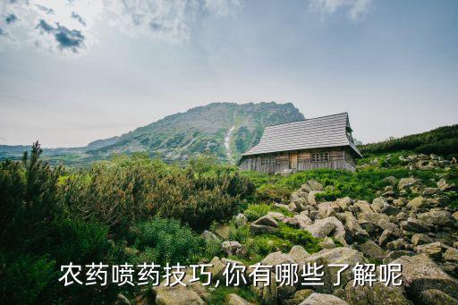  農(nóng)藥噴藥技巧,你有哪些了解呢