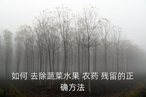 如何 去除蔬菜水果 農藥 殘留的正確方法