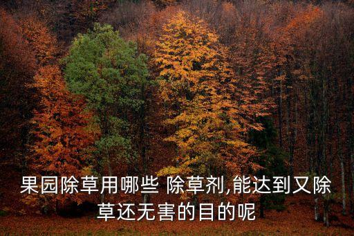 果園除草用哪些 除草劑,能達到又除草還無害的目的呢