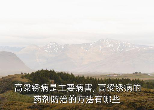  高粱銹病是主要病害, 高粱銹病的藥劑防治的方法有哪些