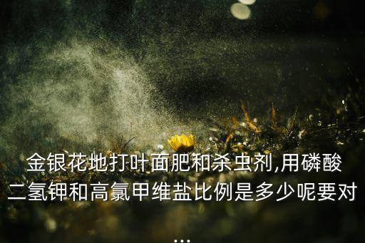  金銀花地打葉面肥和殺蟲劑,用磷酸二氫鉀和高氯甲維鹽比例是多少呢要對...