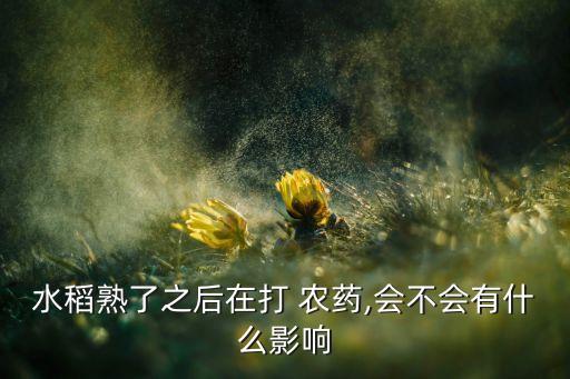 雨過天晴為什么不能打農藥,花期為什么不能打農藥