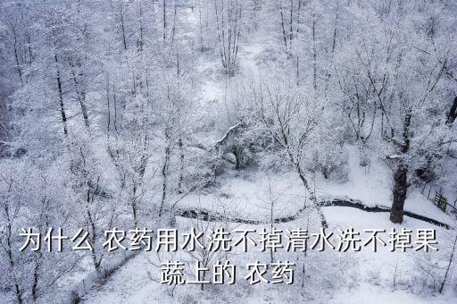 水能泡出農藥嗎為什么