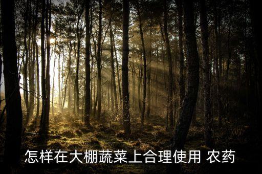 怎樣在大棚蔬菜上合理使用 農(nóng)藥