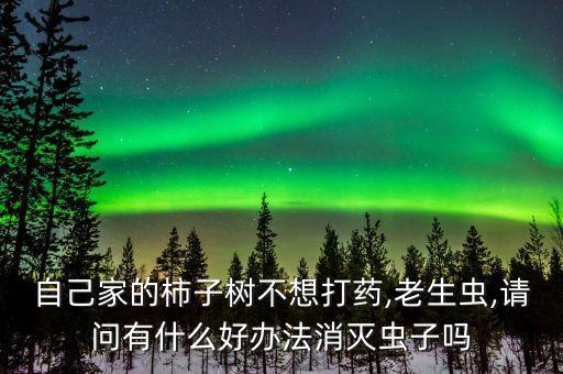 自己家的柿子樹不想打藥,老生蟲,請(qǐng)問有什么好辦法消滅蟲子嗎