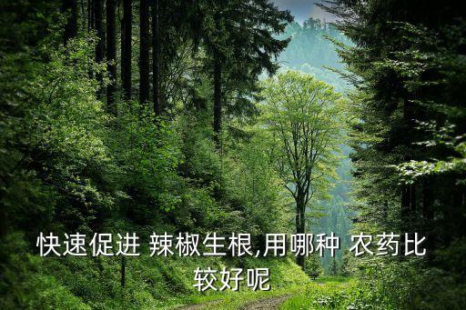 快速促進 辣椒生根,用哪種 農藥比較好呢