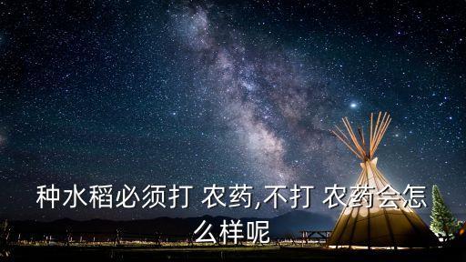 種水稻必須打 農(nóng)藥,不打 農(nóng)藥會(huì)怎么樣呢