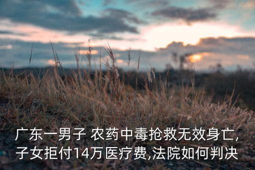 廣東一男子 農藥中毒搶救無效身亡,子女拒付14萬醫療費,法院如何判決