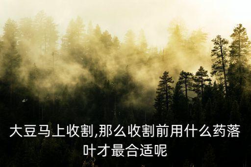 大豆馬上收割,那么收割前用什么藥落葉才最合適呢
