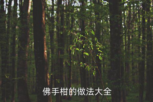  佛手柑的做法大全