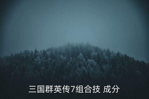 三國群英傳7組合技 成分