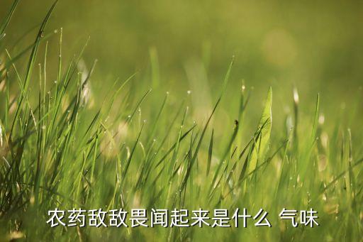  農藥敵敵畏聞起來是什么 氣味
