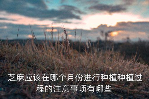  芝麻應該在哪個月份進行種植種植過程的注意事項有哪些